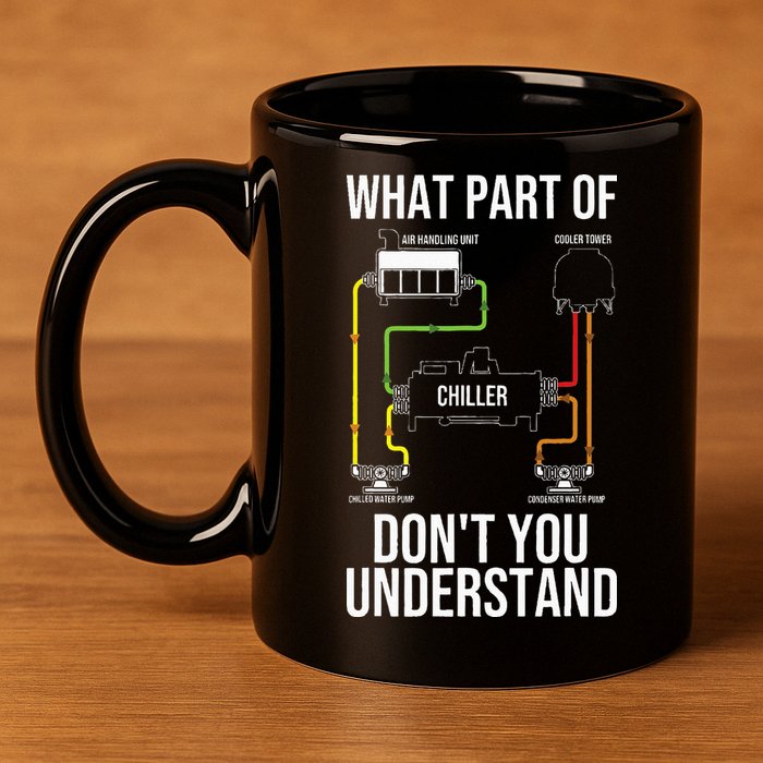 Cool HVAC Design For Air Conditioning Ventilation 11oz C Handle Ceramic Mug