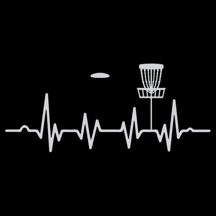 Cool Heartbeat Disc Golf Lovers With Flying Disc Golf Drawstring Bag
