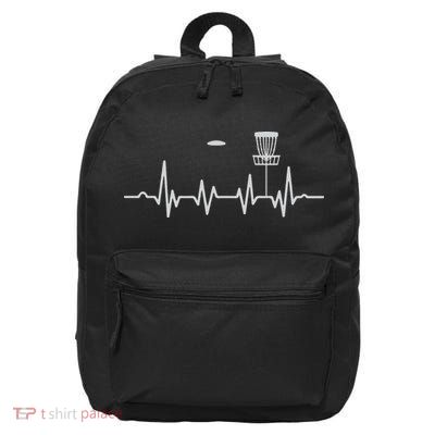 Cool Heartbeat Disc Golf Lovers With Flying Disc Golf 16 in Basic Backpack