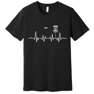 Cool Heartbeat Disc Golf Lovers With Flying Disc Golf Premium T-Shirt