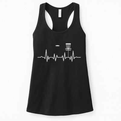 Cool Heartbeat Disc Golf Lovers With Flying Disc Golf Womens Tank Top
