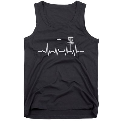 Cool Heartbeat Disc Golf Lovers With Flying Disc Golf Tank Top