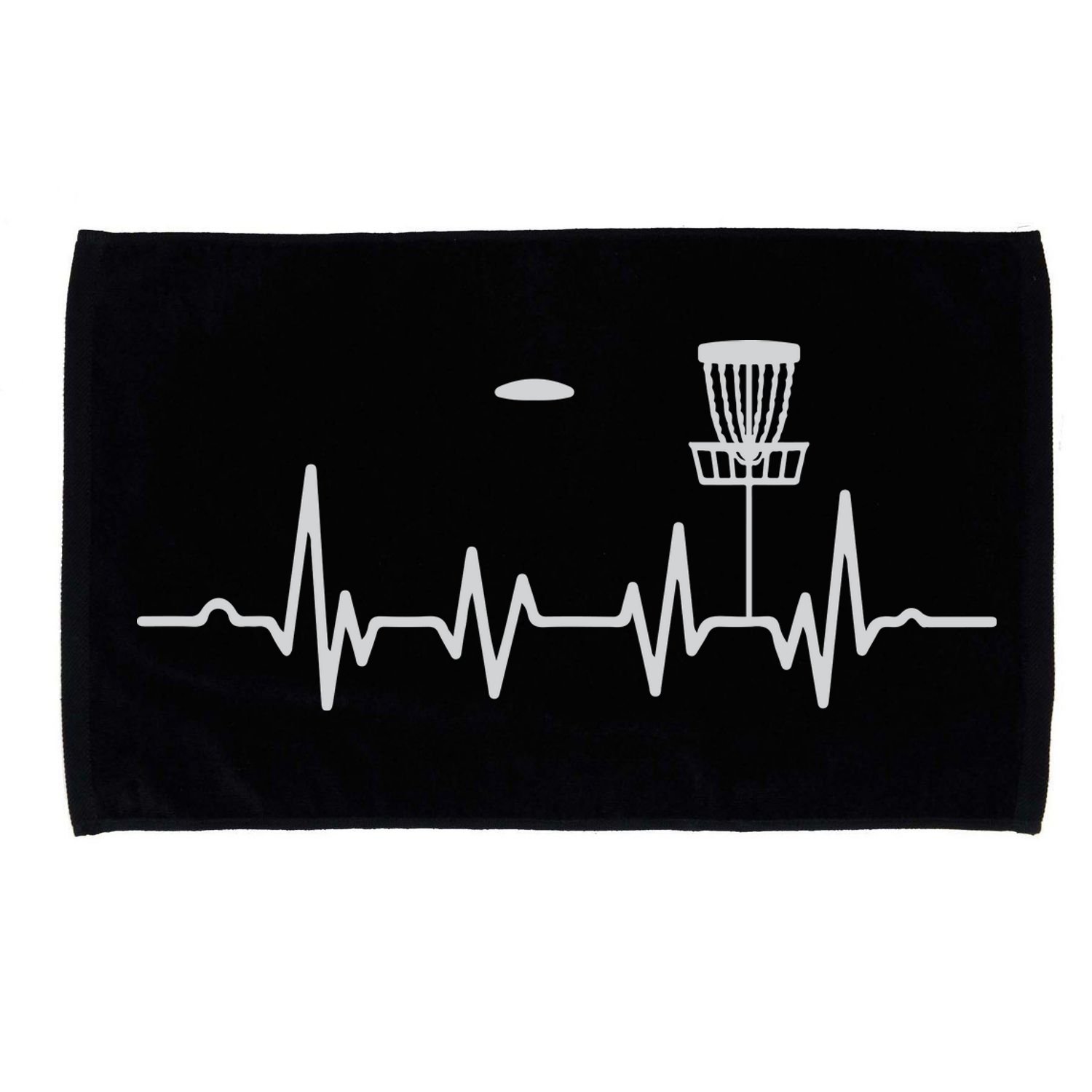 Cool Heartbeat Disc Golf Lovers With Flying Disc Golf Microfiber Hand Towel