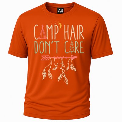 Camp Hair Dont Care Funny Camping Outdoor Camper Gift Cooling Performance Crew T-Shirt