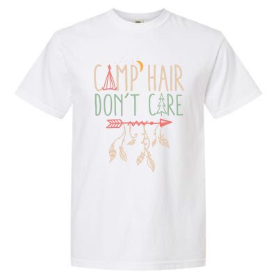 Camp Hair Dont Care Funny Camping Outdoor Camper Gift Garment-Dyed Heavyweight T-Shirt