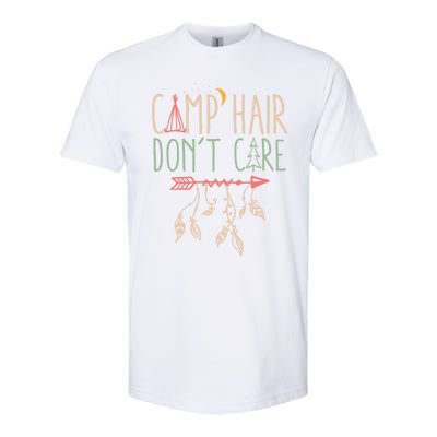 Camp Hair Dont Care Funny Camping Outdoor Camper Gift Softstyle CVC T-Shirt