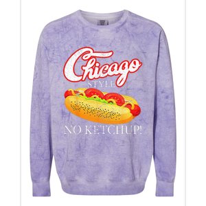 Chicago Hot Dog Summer Style 4th Of July No Ketchup Gift Colorblast Crewneck Sweatshirt