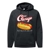 Chicago Hot Dog Summer Style 4th Of July No Ketchup Gift Performance Fleece Hoodie