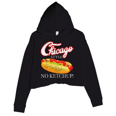 Chicago Hot Dog Summer Style 4th Of July No Ketchup Gift Crop Fleece Hoodie