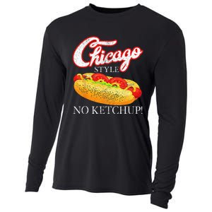 Chicago Hot Dog Summer Style 4th Of July No Ketchup Gift Cooling Performance Long Sleeve Crew