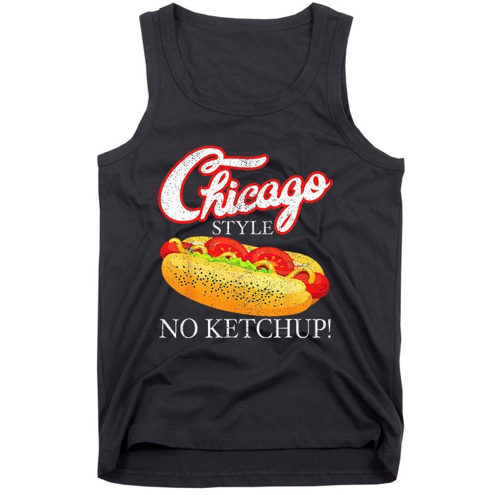 Chicago Hot Dog Summer Style 4th Of July No Ketchup Gift Tank Top