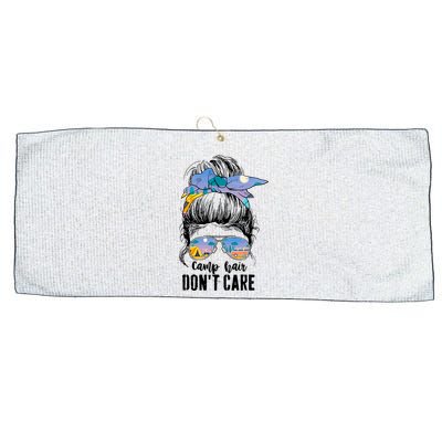 Camp Hair Don_t Care Womens Camper Camping Messy Bun Hair Large Microfiber Waffle Golf Towel