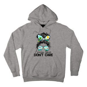 Cruise Hair Don't Care Messy Bun Ship Cruising Trip Tall Hoodie