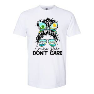 Cruise Hair Don't Care Messy Bun Ship Cruising Trip Softstyle CVC T-Shirt