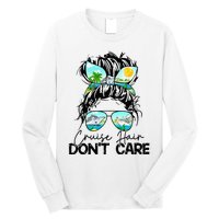 Cruise Hair Don't Care Messy Bun Ship Cruising Trip Long Sleeve Shirt