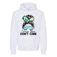 Cruise Hair Don't Care Messy Bun Ship Cruising Trip Premium Hoodie