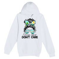 Cruise Hair Don't Care Messy Bun Ship Cruising Trip Premium Pullover Hoodie