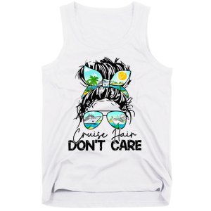 Cruise Hair Don't Care Messy Bun Ship Cruising Trip Tank Top