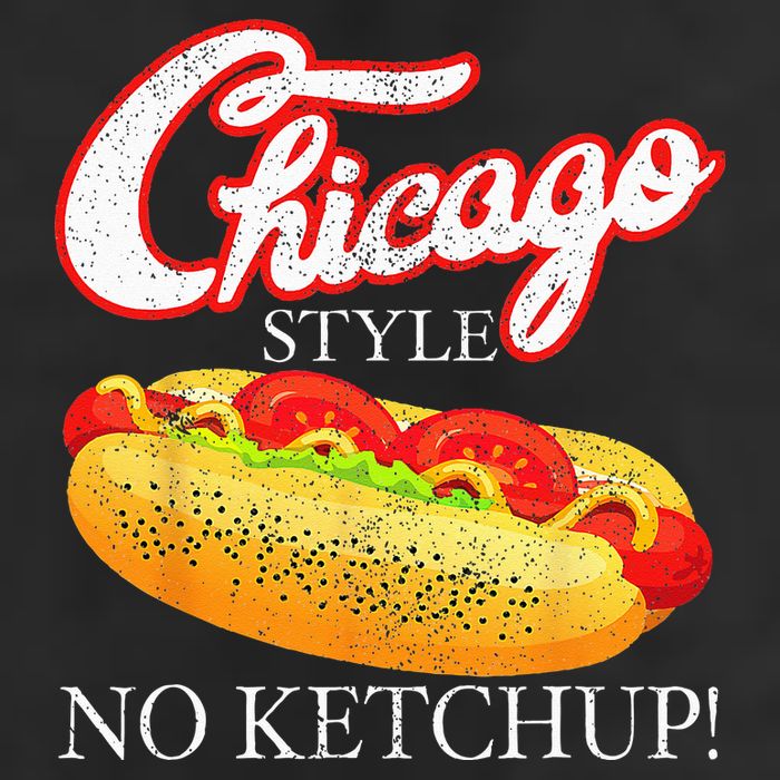 Chicago Hot Dog Summer Style 4th Of July No Ketchup Gift 7 Panel Mesh Trucker Snapback Hat