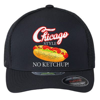 Chicago Hot Dog Summer Style 4th Of July No Ketchup Gift Flexfit Unipanel Trucker Cap