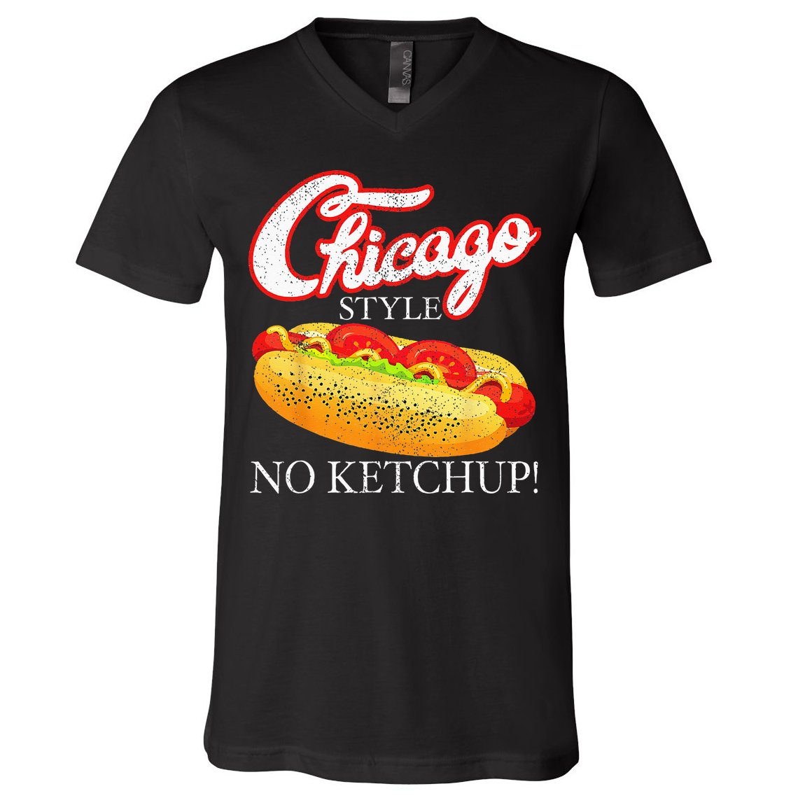 Chicago Hot Dog Summer Style 4th Of July No Ketchup Gift V-Neck T-Shirt