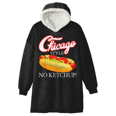 Chicago Hot Dog Summer Style 4th Of July No Ketchup Gift Hooded Wearable Blanket