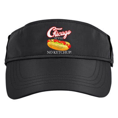 Chicago Hot Dog Summer Style 4th Of July No Ketchup Gift Adult Drive Performance Visor