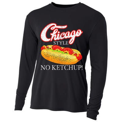 Chicago Hot Dog Summer Style 4th Of July No Ketchup Gift Cooling Performance Long Sleeve Crew