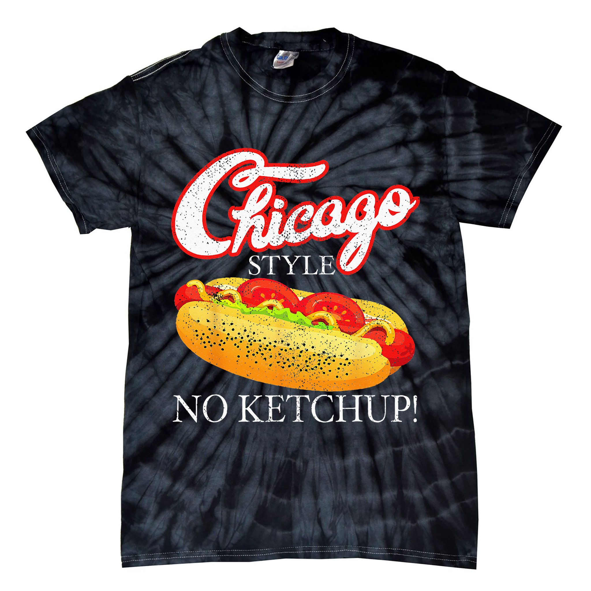 Chicago Hot Dog Summer Style 4th Of July No Ketchup Gift Tie-Dye T-Shirt