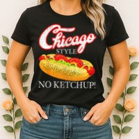 Chicago Hot Dog Summer Style 4th Of July No Ketchup Gift Womens T-Shirt