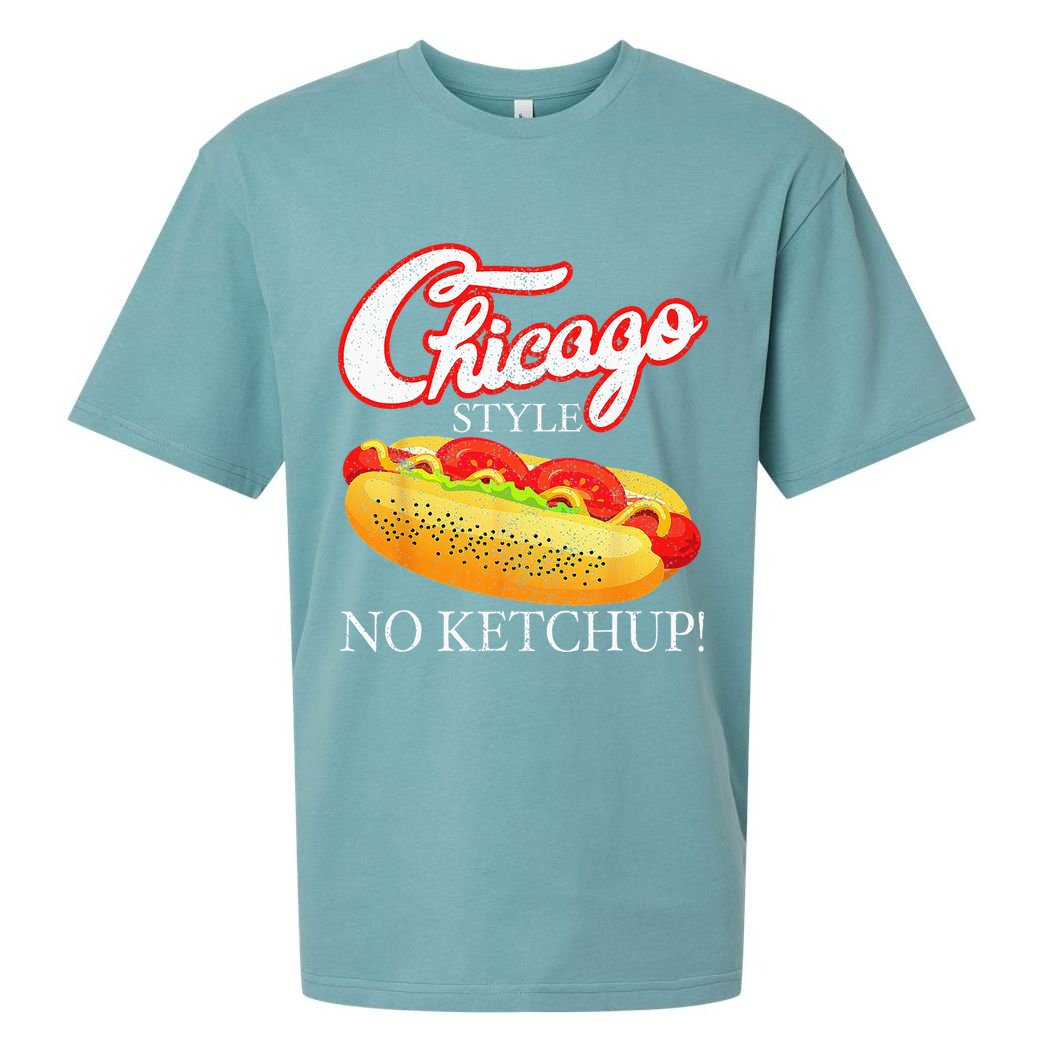 Chicago Hot Dog Summer Style 4th Of July No Ketchup Gift Sueded Cloud Jersey T-Shirt
