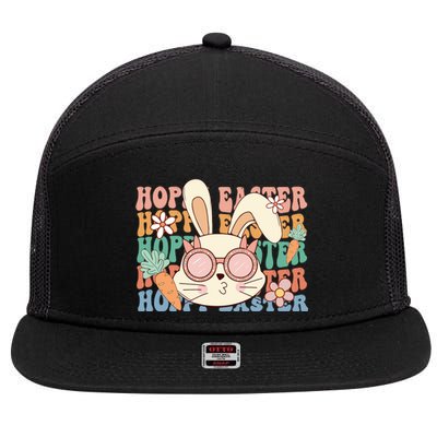 Cute Hoppy Easter 7 Panel Mesh Trucker Snapback Hat