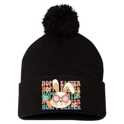 Cute Hoppy Easter Pom Pom 12in Knit Beanie