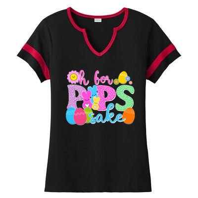 Cute Happy Easter Oh For Peeps Sake Marshmallow Bunnies Ladies Halftime Notch Neck Tee