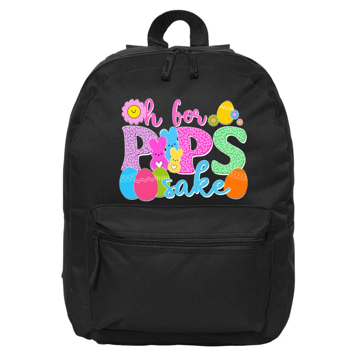 Cute Happy Easter Oh For Peeps Sake Marshmallow Bunnies 16 in Basic Backpack