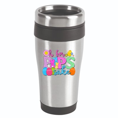 Cute Happy Easter Oh For Peeps Sake Marshmallow Bunnies 16oz Travel Tumbler