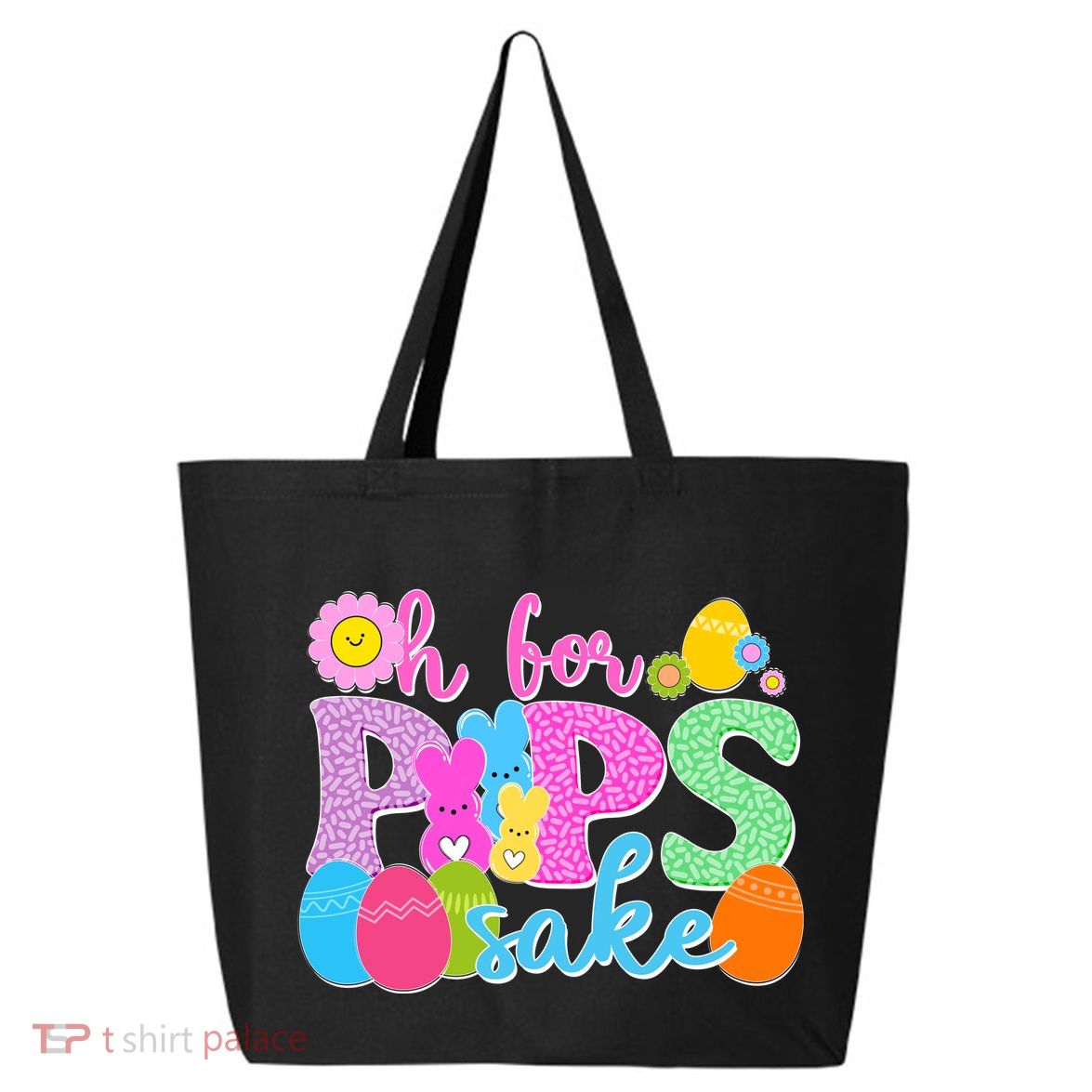 Cute Happy Easter Oh For Peeps Sake Marshmallow Bunnies 25L Jumbo Tote