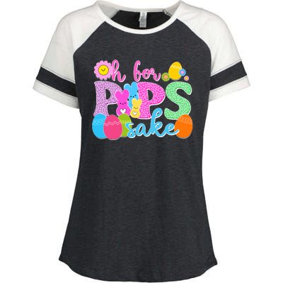 Cute Happy Easter Oh For Peeps Sake Marshmallow Bunnies Enza Ladies Jersey Colorblock Tee