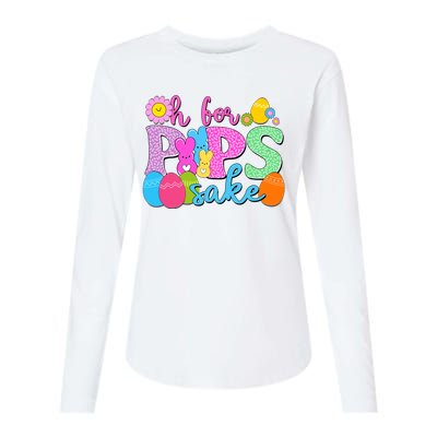 Cute Happy Easter Oh For Peeps Sake Marshmallow Bunnies Womens Cotton Relaxed Long Sleeve T-Shirt