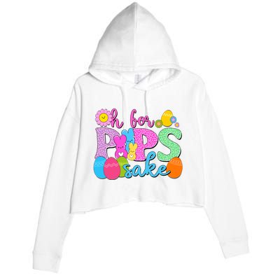 Cute Happy Easter Oh For Peeps Sake Marshmallow Bunnies Crop Fleece Hoodie