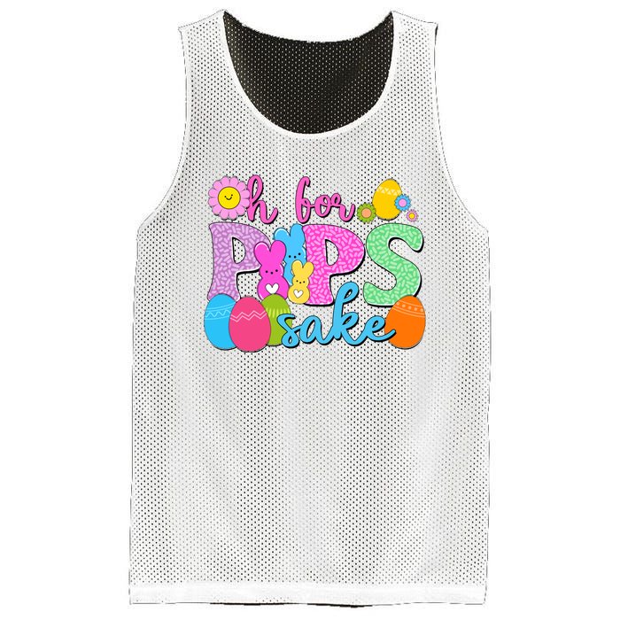 Cute Happy Easter Oh For Peeps Sake Marshmallow Bunnies Mesh Reversible Basketball Jersey Tank