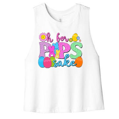 Cute Happy Easter Oh For Peeps Sake Marshmallow Bunnies Women's Racerback Cropped Tank