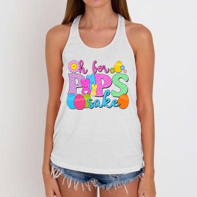 Cute Happy Easter Oh For Peeps Sake Marshmallow Bunnies Women's Knotted Racerback Tank