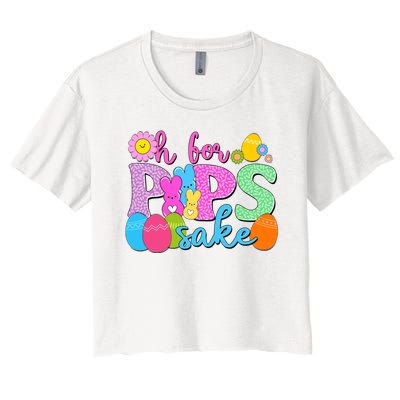 Cute Happy Easter Oh For Peeps Sake Marshmallow Bunnies Women's Crop Top Tee