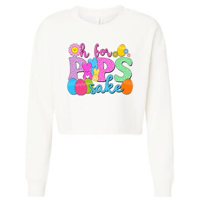 Cute Happy Easter Oh For Peeps Sake Marshmallow Bunnies Cropped Pullover Crew