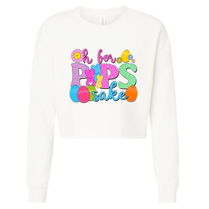Cute Happy Easter Oh For Peeps Sake Marshmallow Bunnies Cropped Pullover Crew