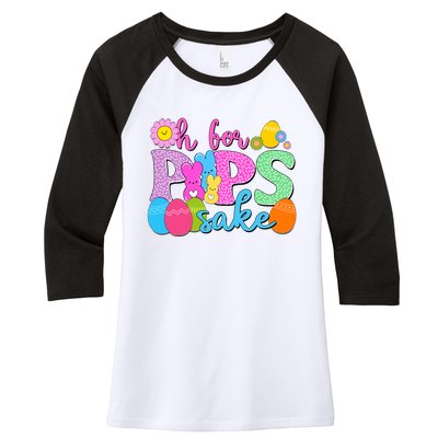 Cute Happy Easter Oh For Peeps Sake Marshmallow Bunnies Women's Tri-Blend 3/4-Sleeve Raglan Shirt