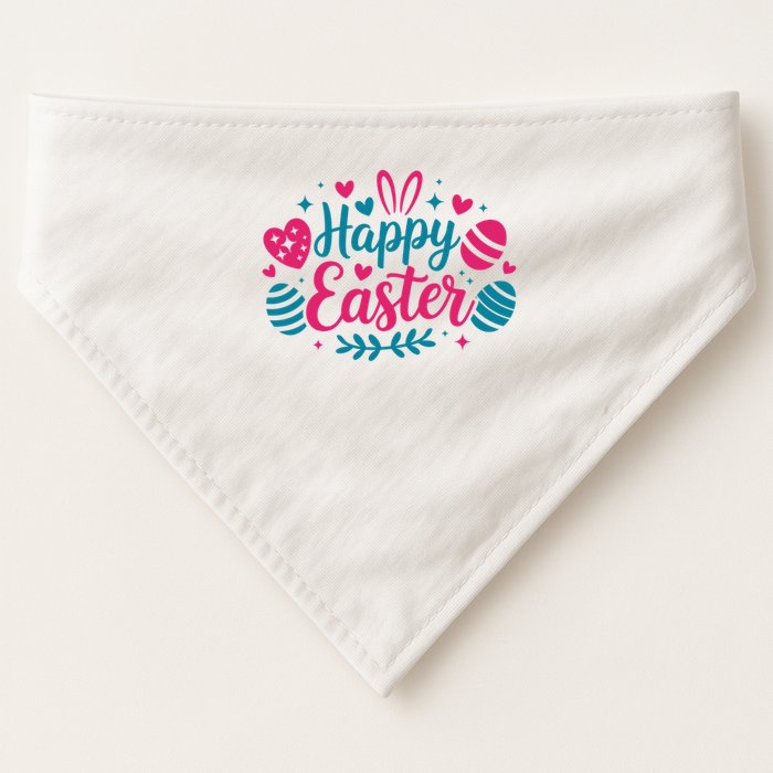 Cute Happy Easter Easter Sunday USA-Made Doggie Bandana