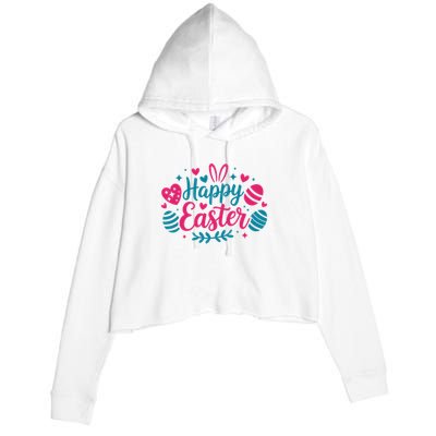 Cute Happy Easter Easter Sunday Crop Fleece Hoodie