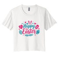 Cute Happy Easter Easter Sunday Women's Crop Top Tee